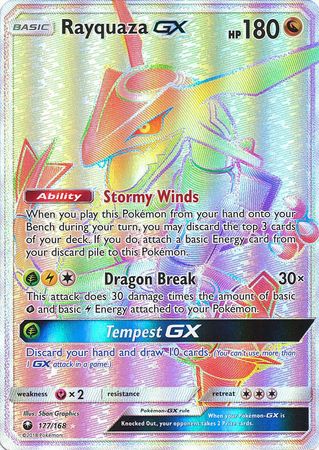 Rayquaza GX Hyper Rare - 177/168 - Celestial Storm - Holo - Card Cavern