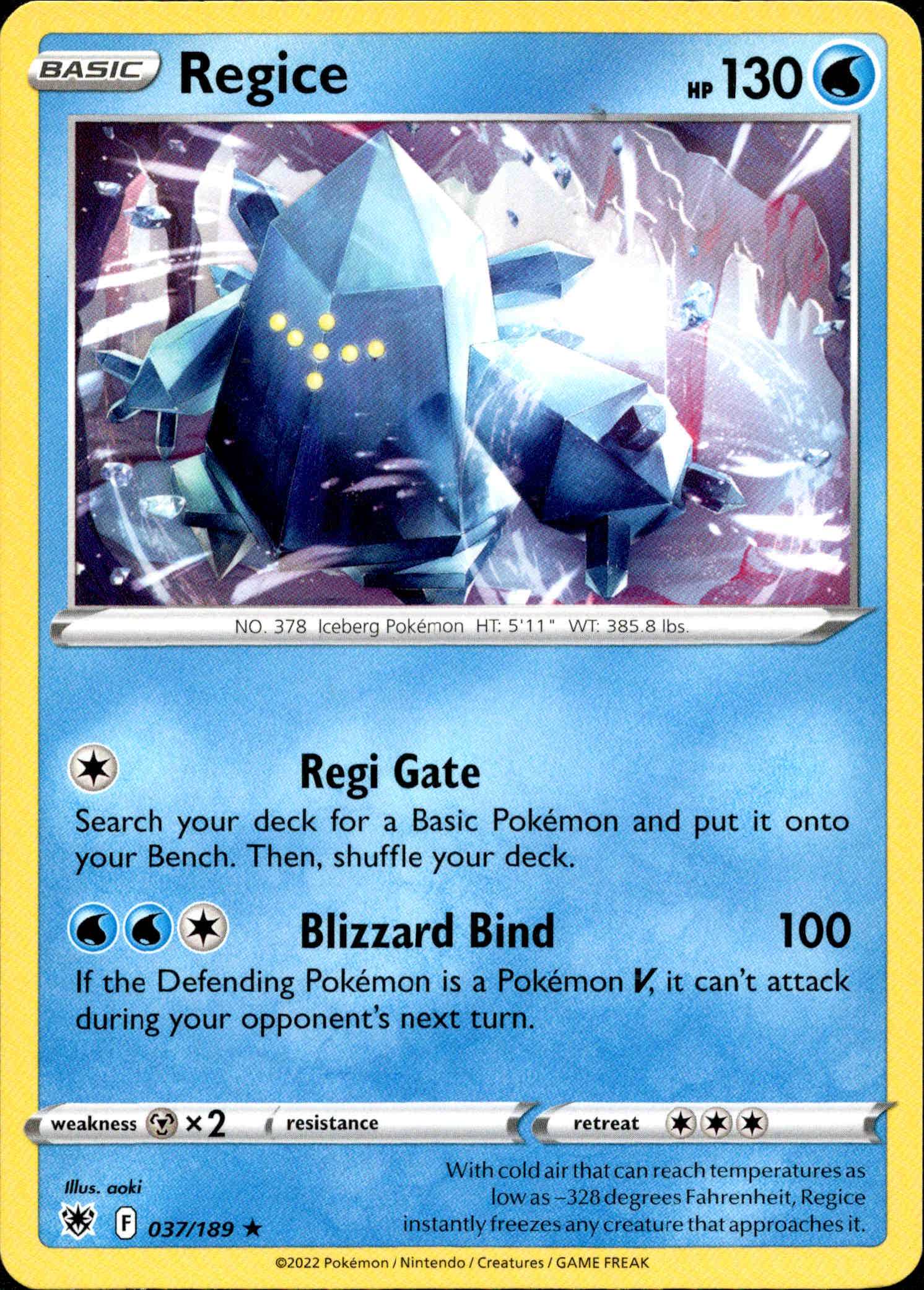 Regice - 037/189 - Astral Radiance - Card Cavern