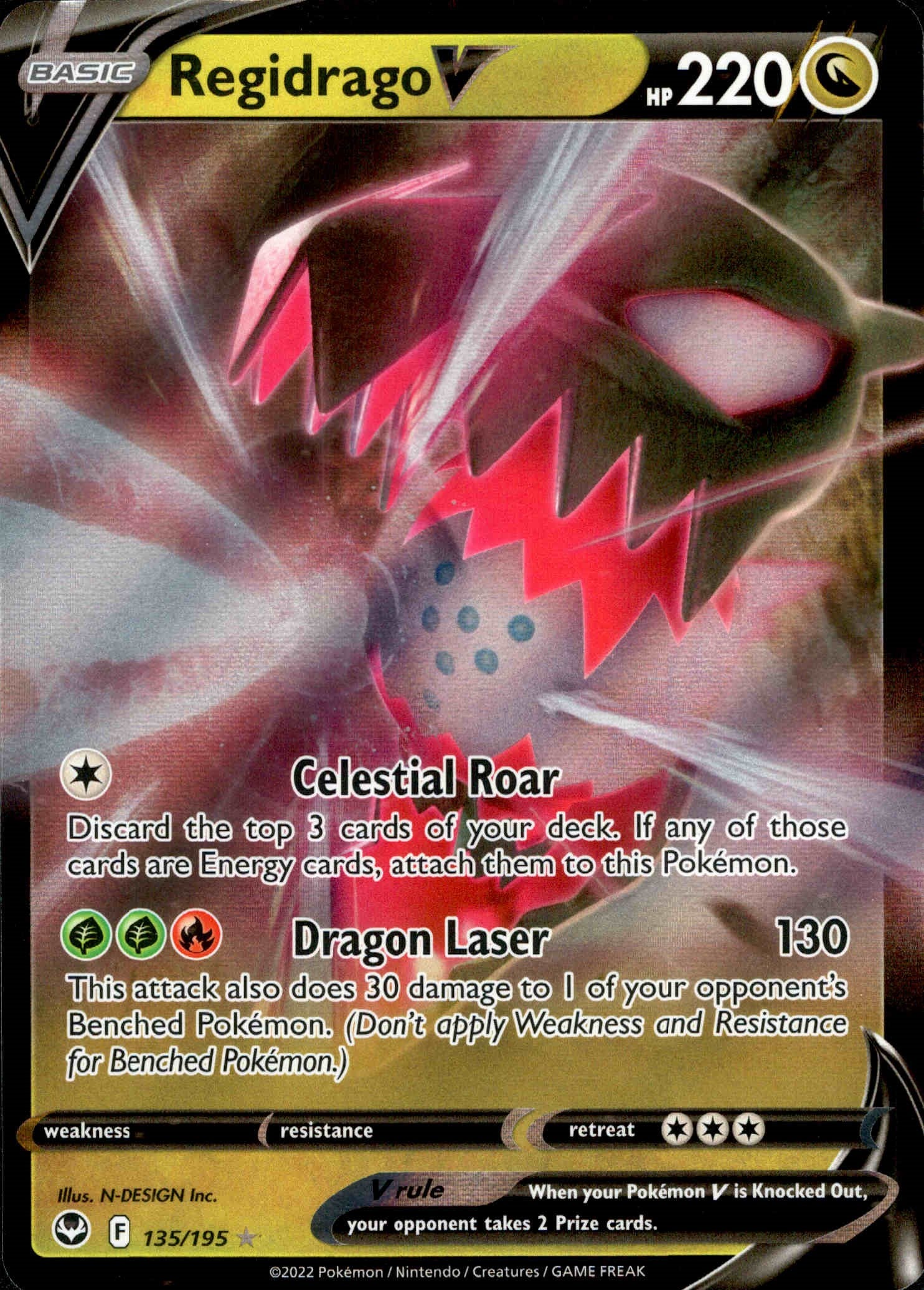 Regidrago V - 135/195 - Silver Tempest - Holo - Card Cavern
