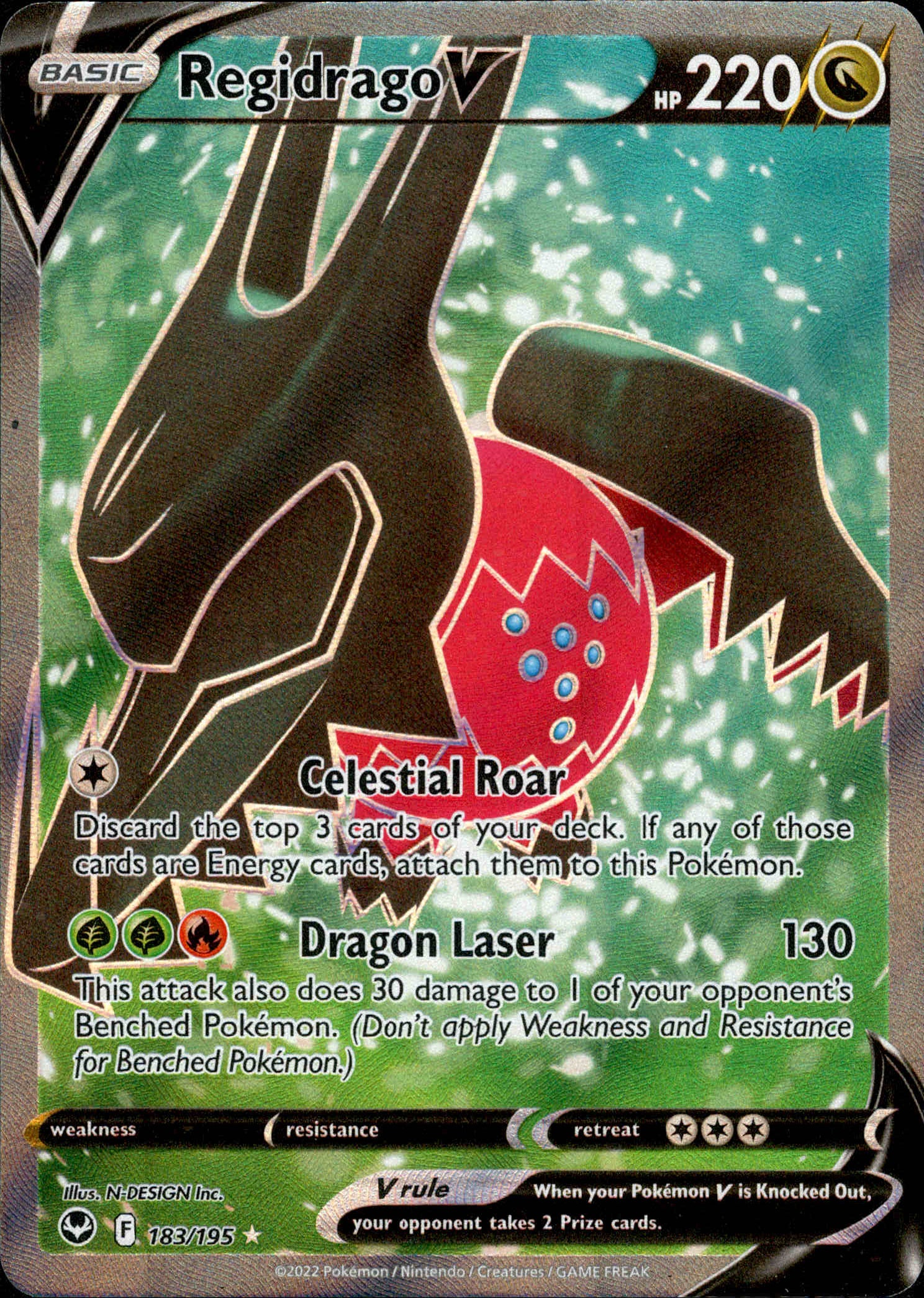 Regidrago V Full Art - 183/195 - Silver Tempest - Holo - Card Cavern