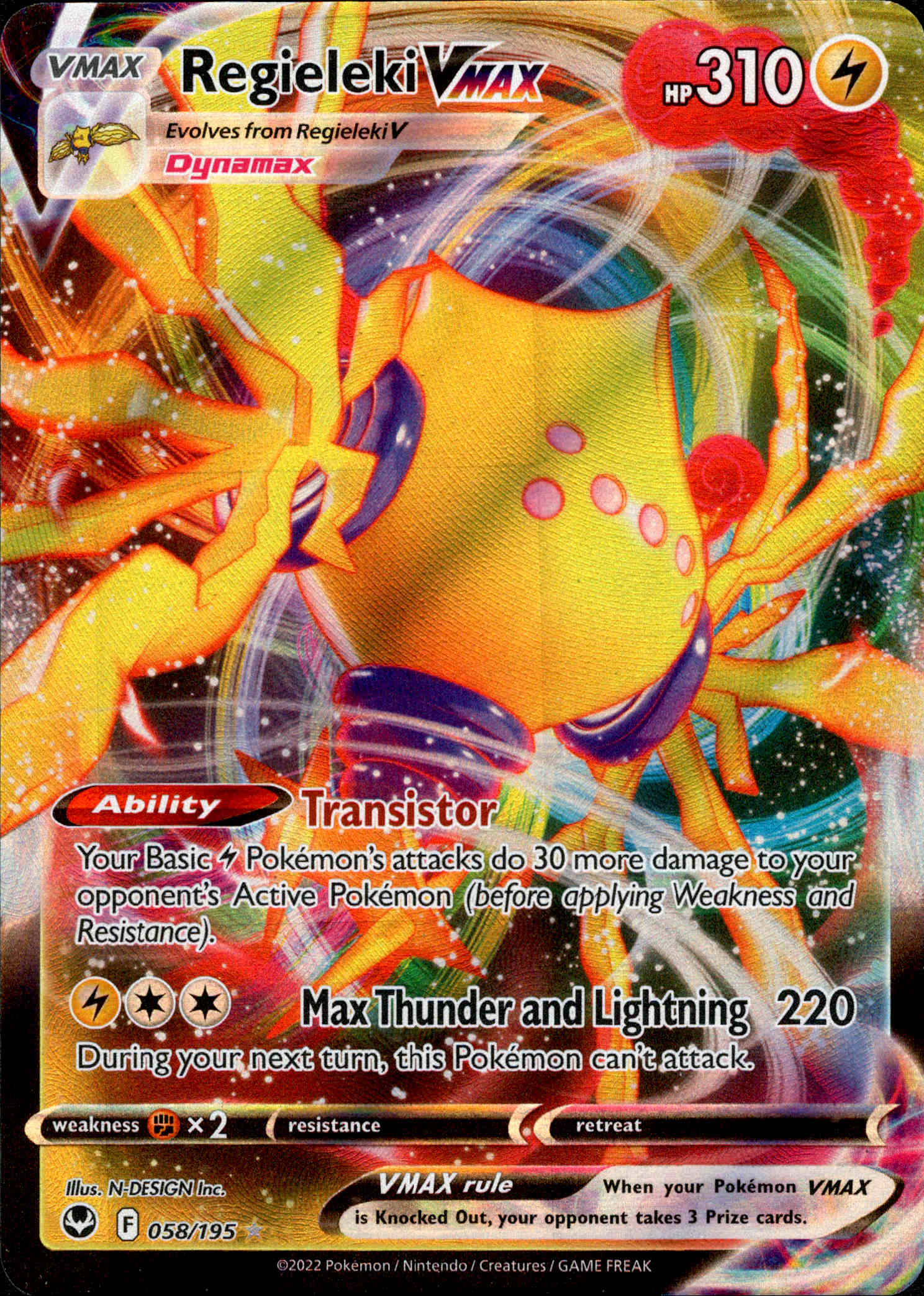 Regieleki VMAX - 058/195 - Silver Tempest - Card Cavern
