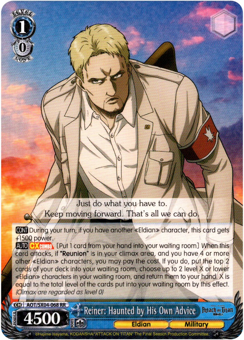 Reiner: Haunted by His Own Advice - AOT/SX04-068 RR - Card Cavern