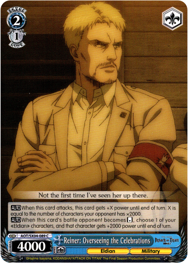 Reiner: Overseeing the Celebrations - AOT/SX04-089 C - Card Cavern