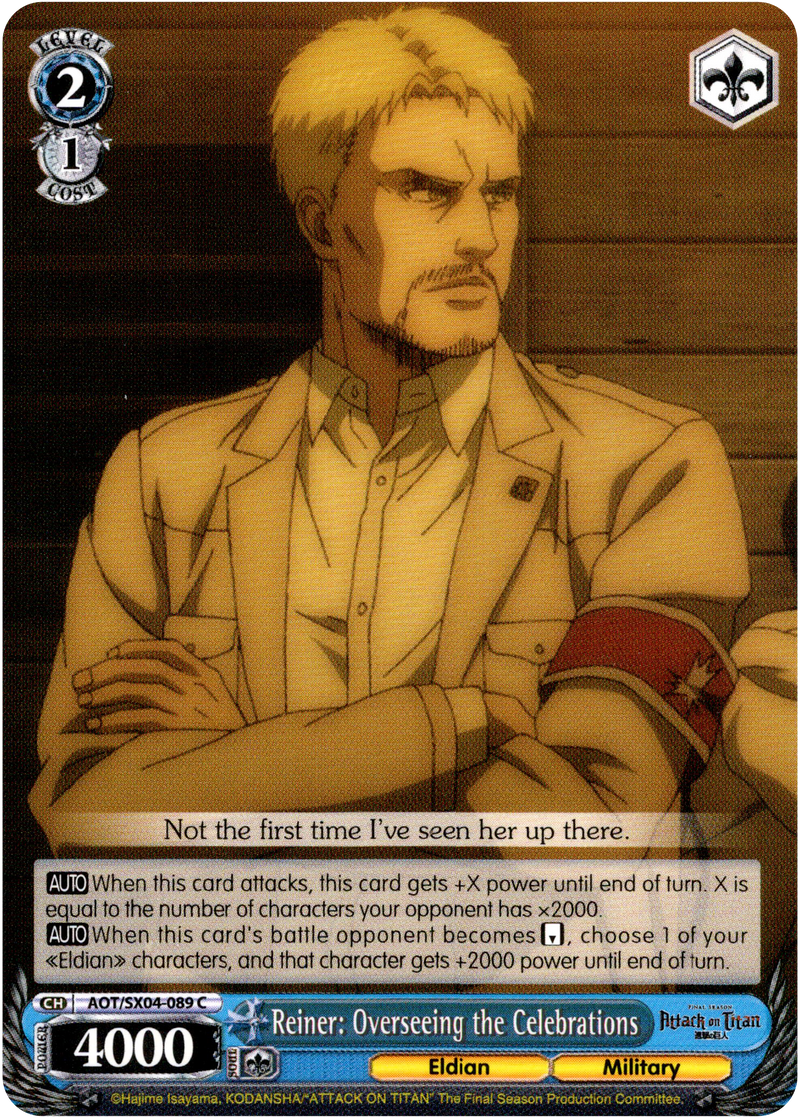 Reiner: Overseeing the Celebrations - AOT/SX04-089 C - Card Cavern