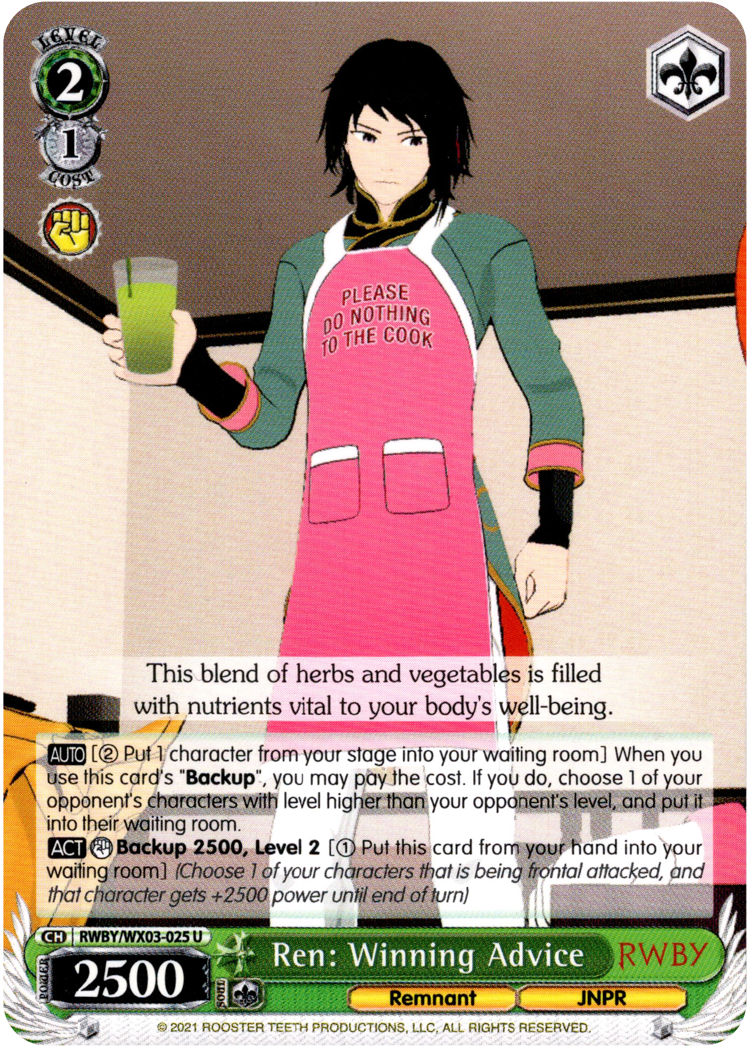 Ren: Winning Advice - RWBY/WX03-025 - RWBY - Card Cavern