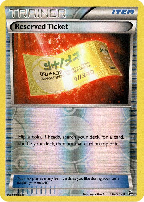 Reserved Ticket - 147/162 - BREAKthrough - Reverse Holo - Card Cavern