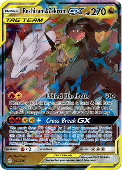 Reshiram & Zekrom GX - 157/236 - Cosmic Eclipse - Holo - Card Cavern
