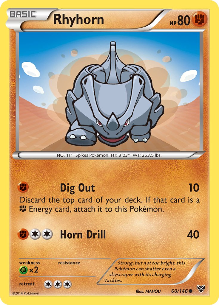 Rhyhorn - 60/146 - XY Base - Card Cavern