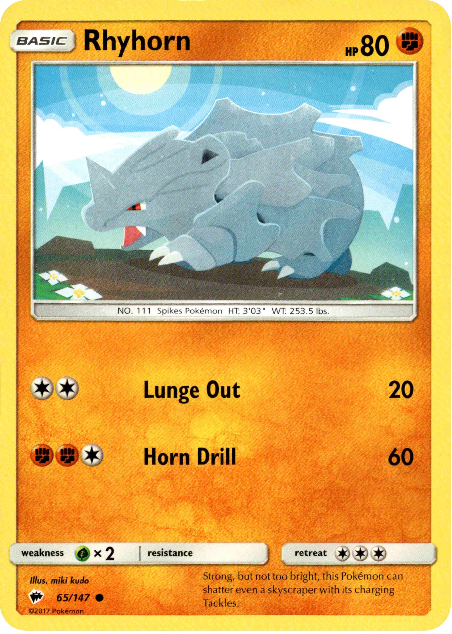 Rhyhorn - 65/147 - Burning Shadows - Card Cavern