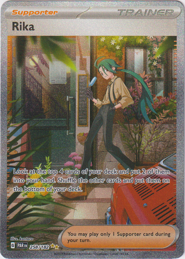 Pokémon Rika 241/182 SV04 Paradox Rift Ultra Rare Full Art Holo Trainer English Pokémon Rika 241/182 SV04 Paradox Rift Ultra Rare Full Art Holo Trainer English