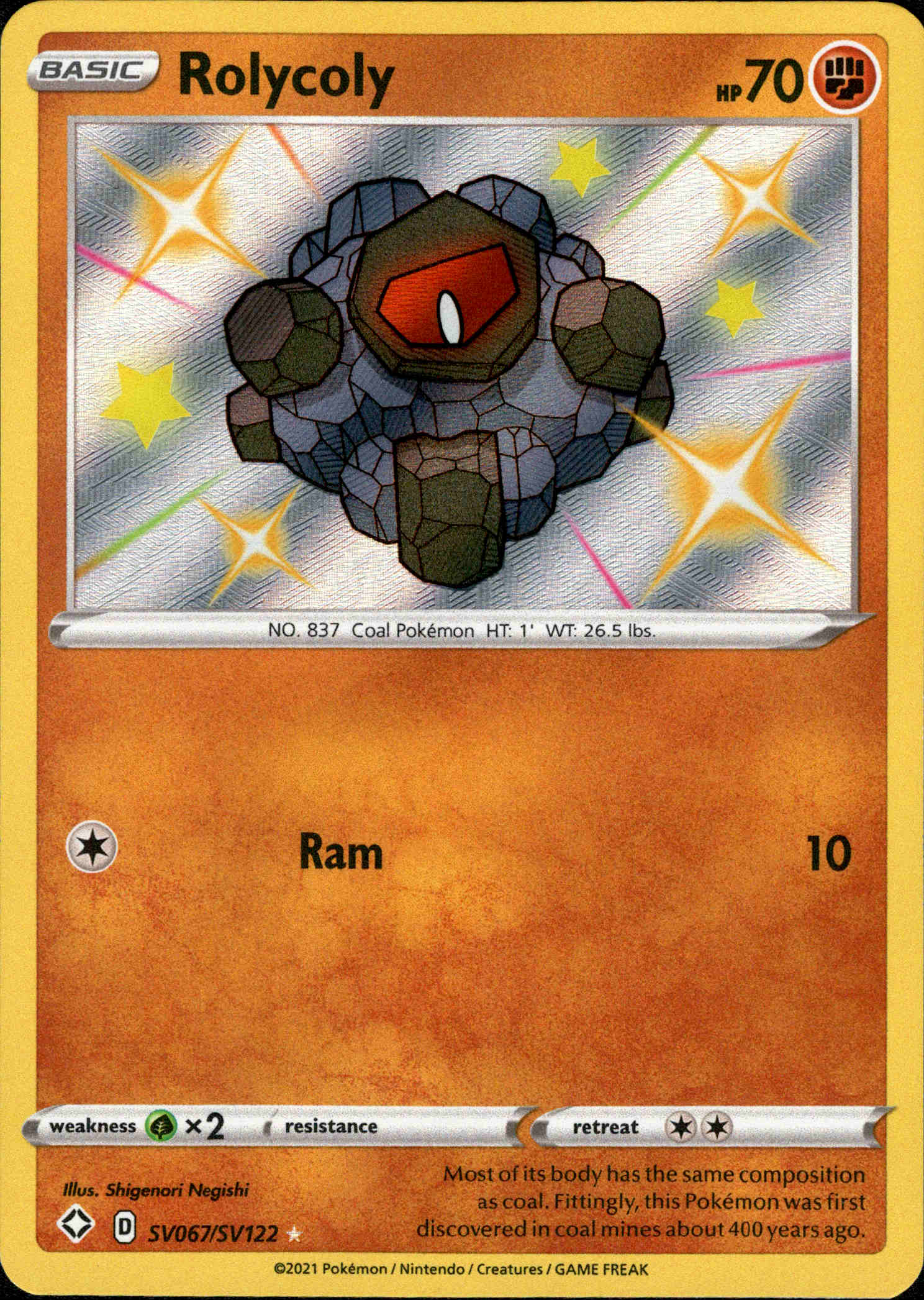 Rolycoly - SV067/SV122 - Shining Fates - Holo - Card Cavern
