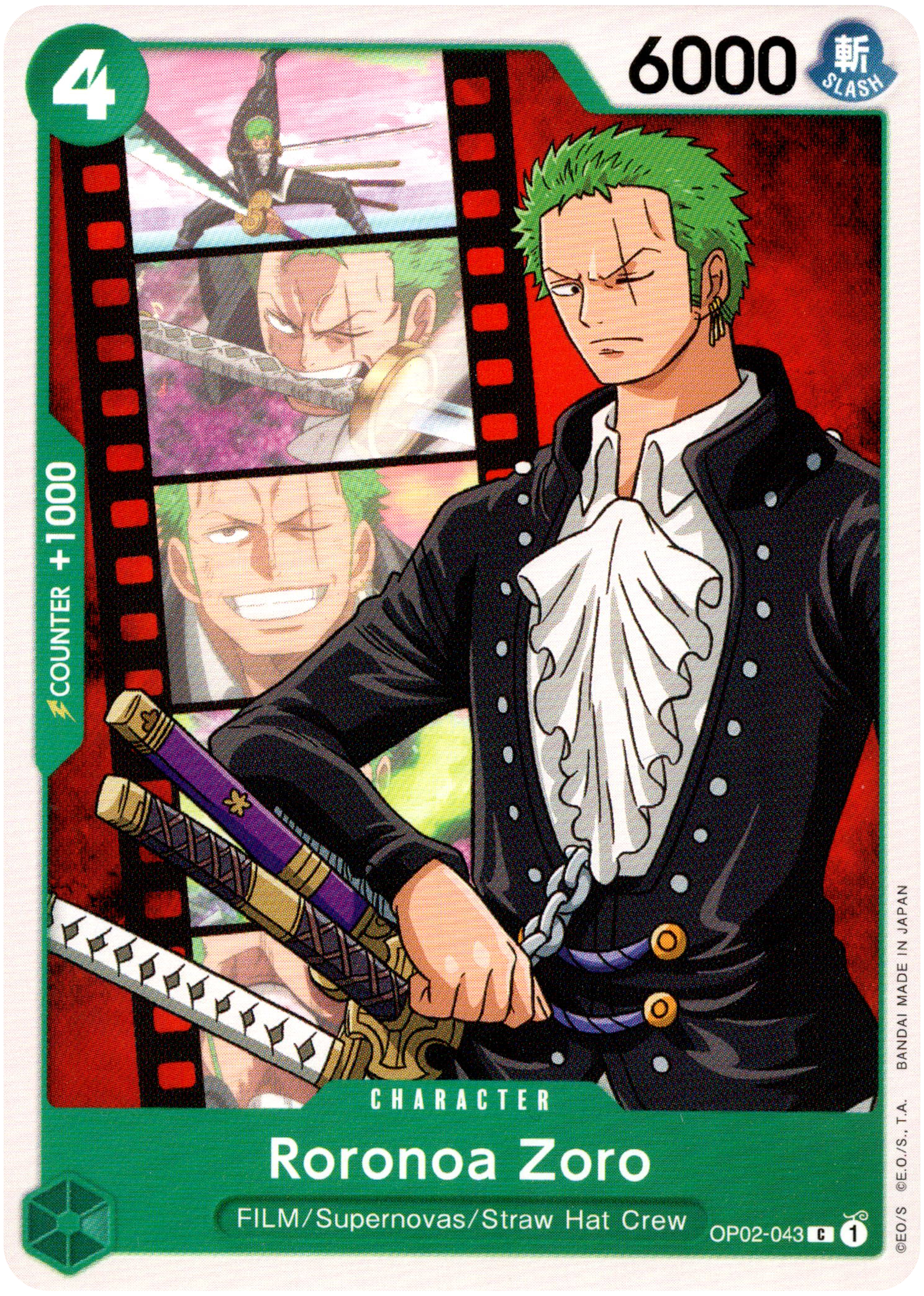 Roronoa Zoro - OP02-043 - Paramount War - Card Cavern