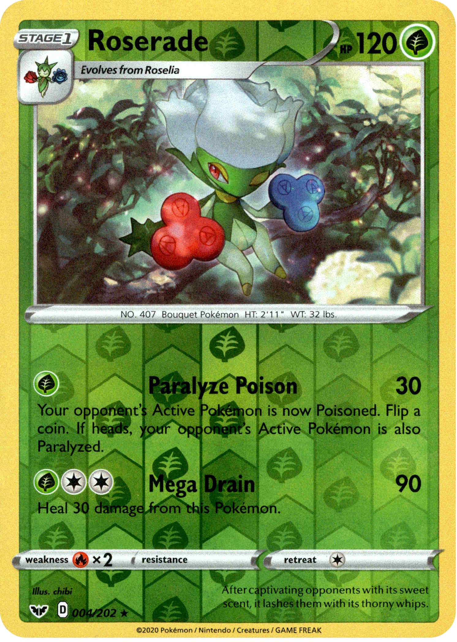 Roserade - 4/202 - Sword & Shield - Reverse Holo - Card Cavern