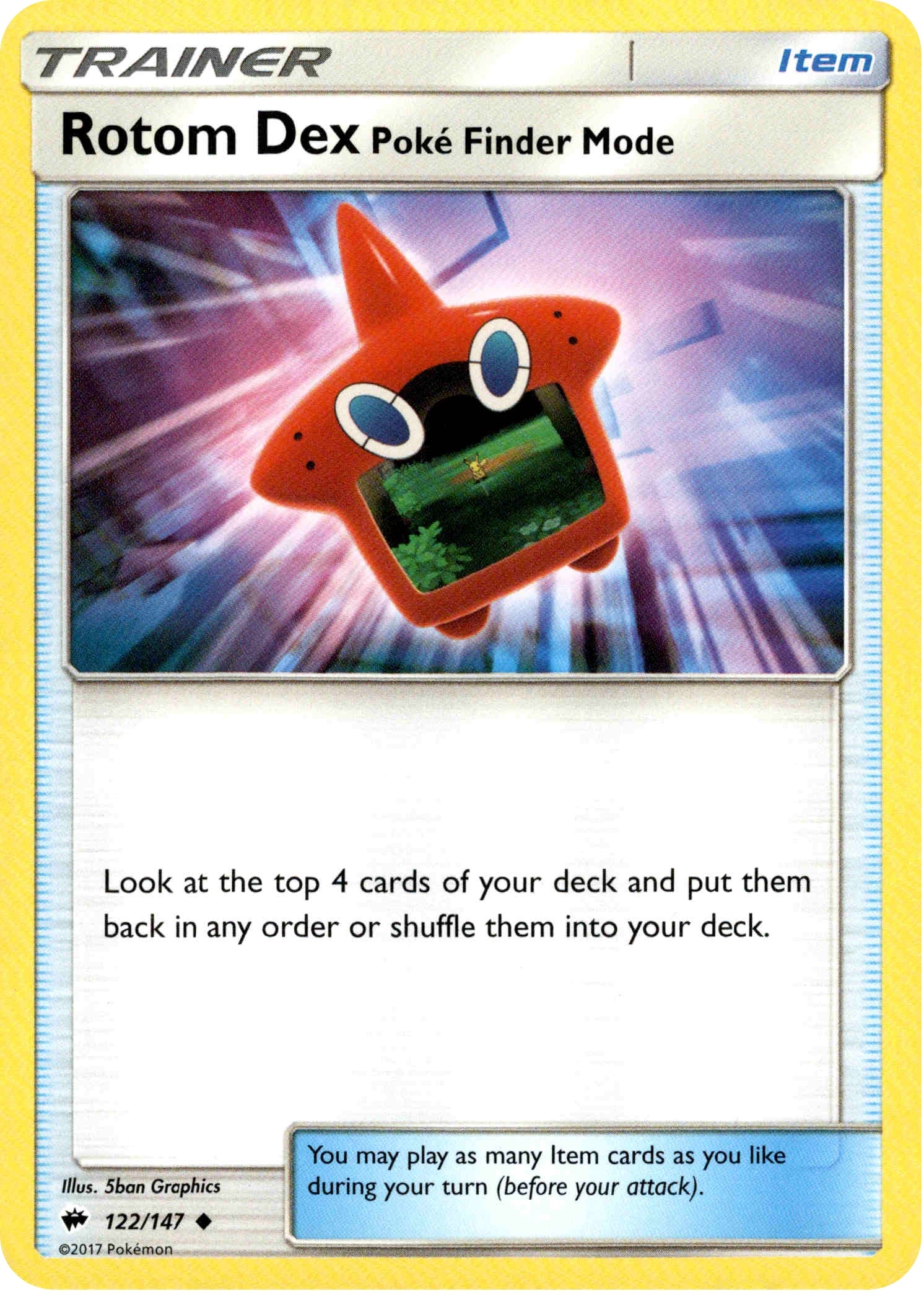 Rotom Dex Poke Finder Mode- 122/147 - Burning Shadows - Card Cavern