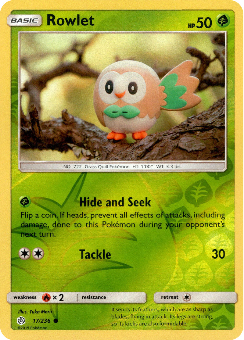 holographic rowlet pokemon card Rowlet - 17/236 - Cosmic Eclipse