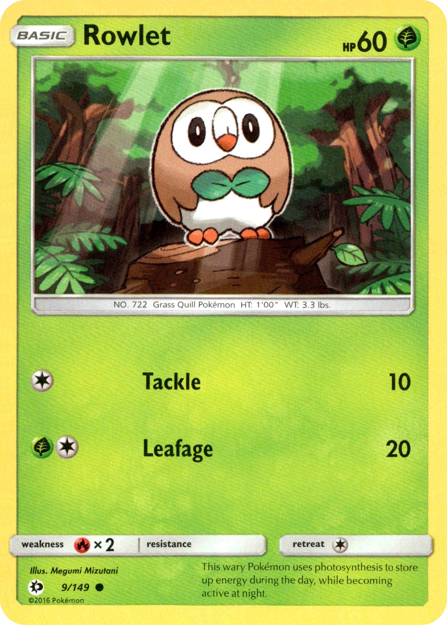 Rowlet - 9/149 - Sun & Moon - Card Cavern