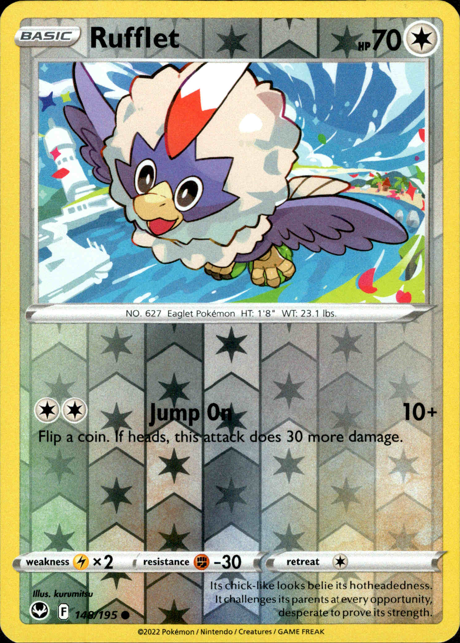 Rufflet - 148/195 - Silver Tempest - Reverse Holo - Card Cavern