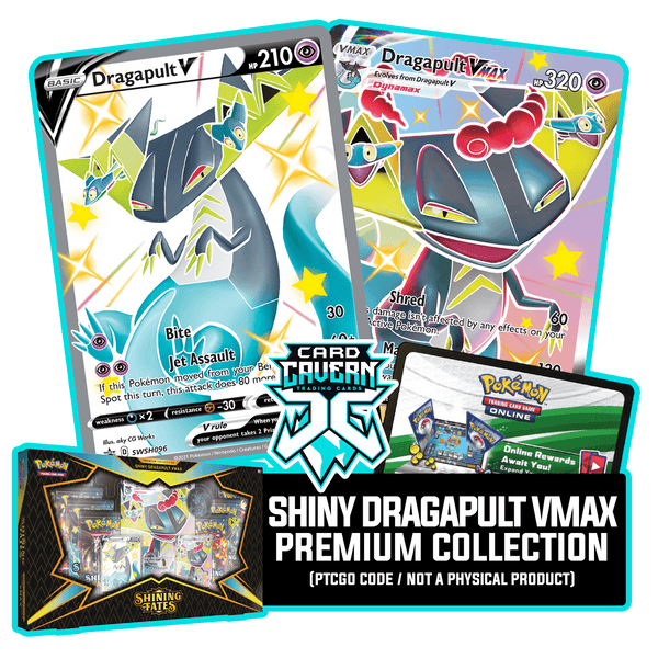 dragapult vmax pokemon card value Shiny Dragapult VMax Premium Collection PTCGO Code – Card Cavern Trading  Cards, LLC