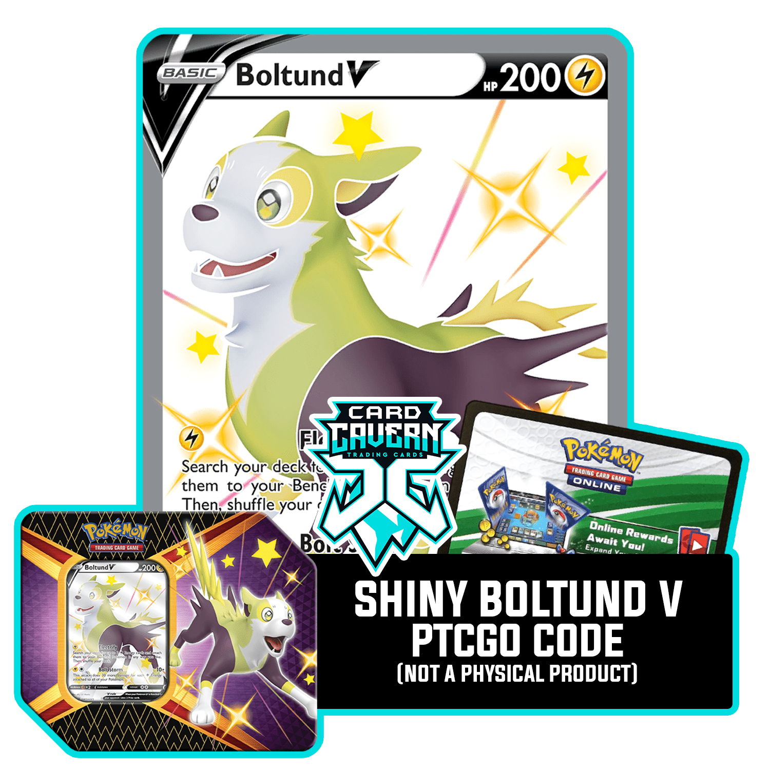 Shining Fates Tin: Boltund V - PTCGO Code - Card Cavern