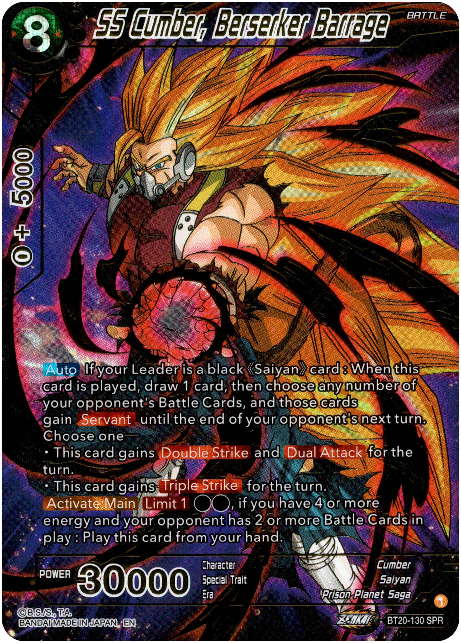 SS Cumber, Berserker Barrage - BT20-130 SPR - Power Absorbed - Foil - Card Cavern