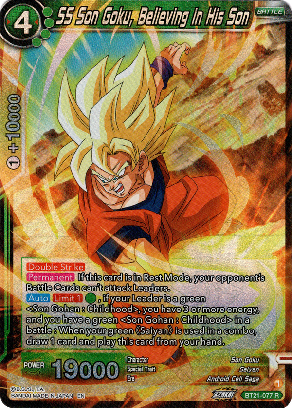 SS Son Goku, Believing in His Son - BT21-077 - Wild Resurgence - Foil - Card Cavern