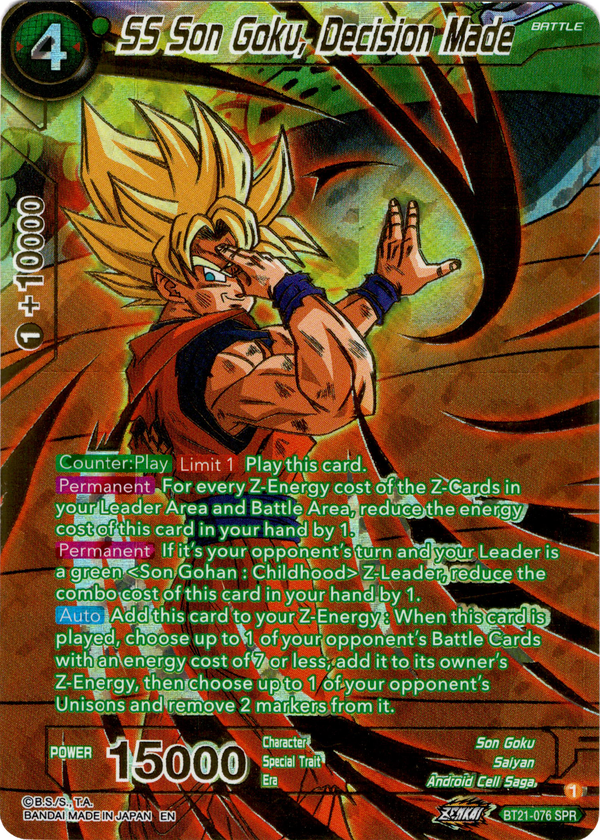 SS Son Goku, Decision Made Special Rare - BT21-076 - Wild Resurgence - Foil - Card Cavern