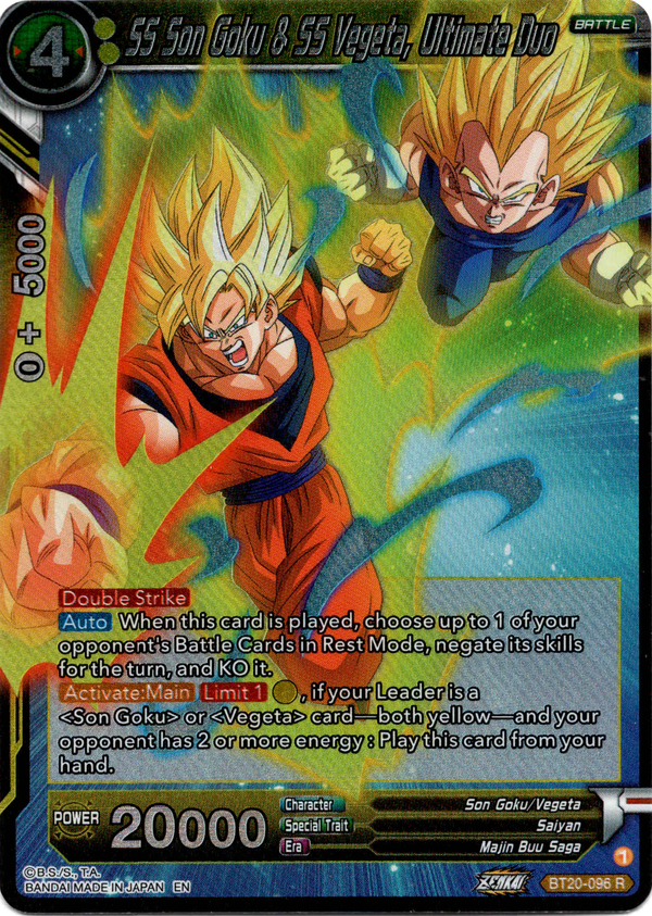 SS Son Goku & SS Vegeta, Ultimate Duo - BT20-096 R - Power Absorbed - Foil - Card Cavern
