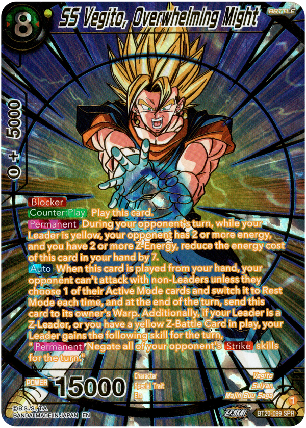 SS Vegito, Overwhelming Might - BT20-099 SPR - Power Absorbed - Foil - Card Cavern
