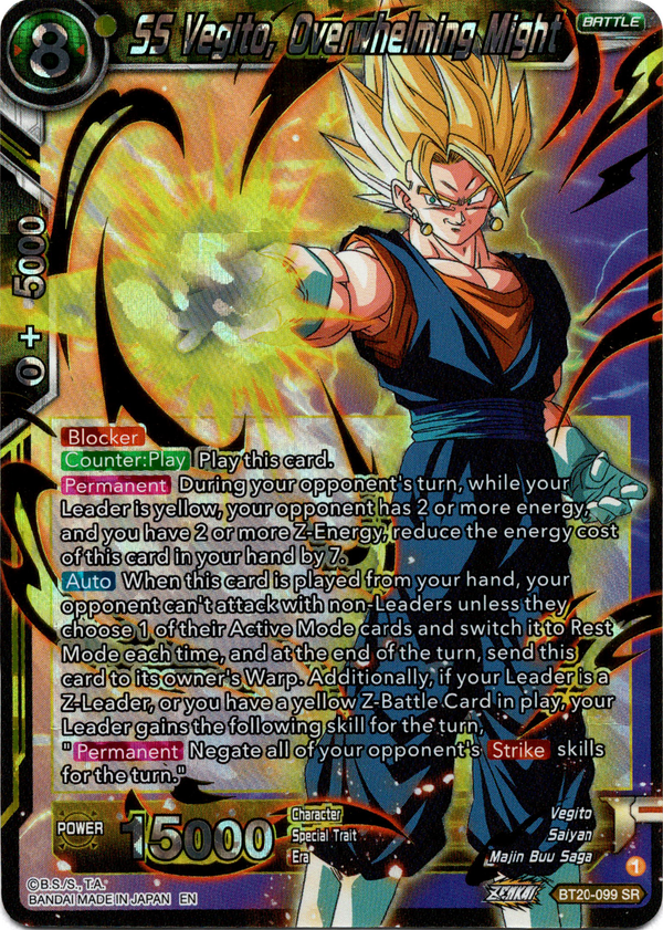 SS Vegito, Overwhelming Might - BT20-099 SR - Power Absorbed - Foil - Card Cavern