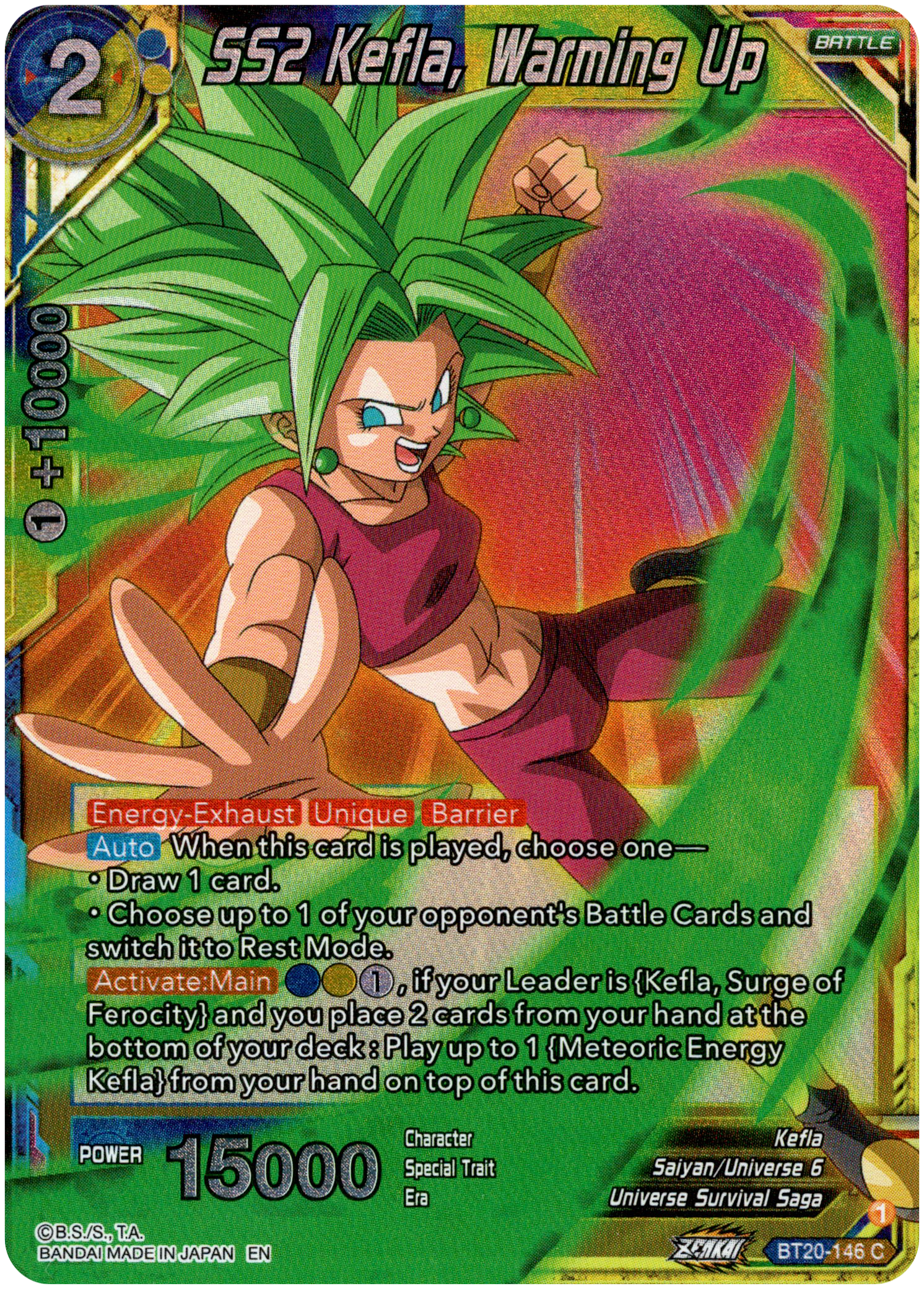 SS2 Kefla, Warming Up - BT20-146 C - Power Absorbed - Foil - Card Cavern