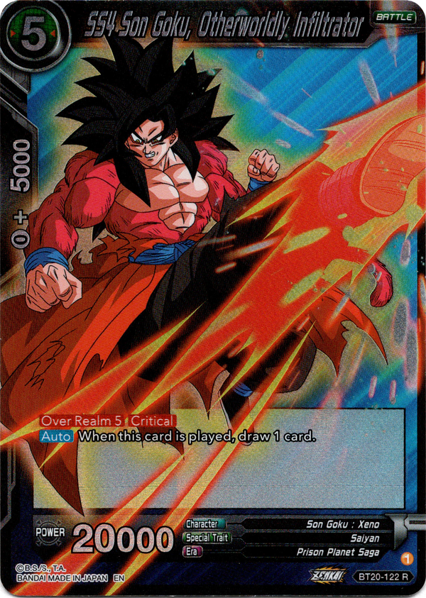 SS4 Son Goku, Otherworldly Infiltrator - BT20-122 R - Power Absorbed - Foil - Card Cavern