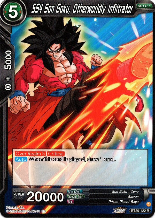 SS4 Son Goku, Otherworldly Infiltrator - BT20-122 R - Power Absorbed - Card Cavern