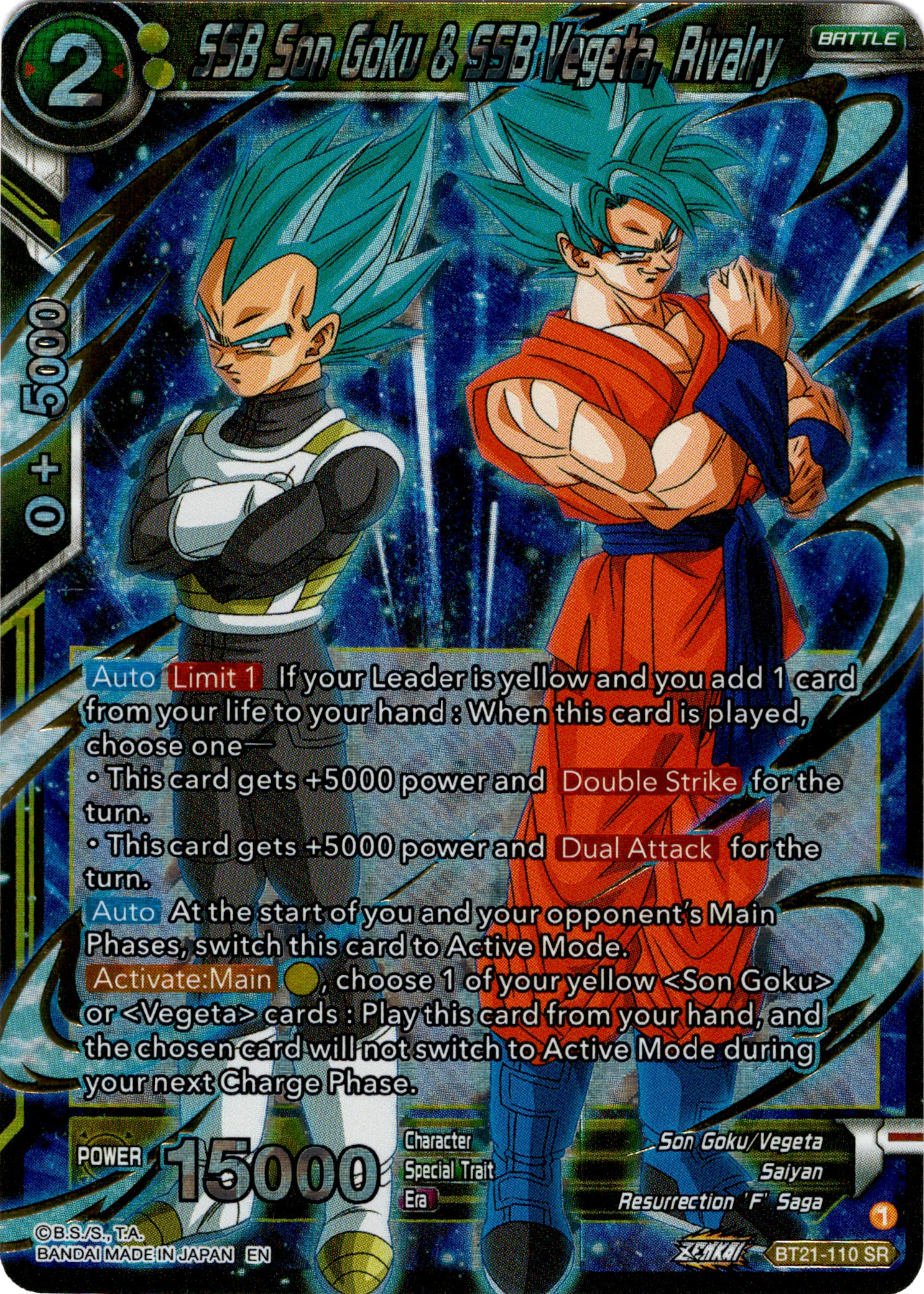 SSB Son Goku & SSB Vegeta, Rivalry - BT21-110 - Wild Resurgence - Foil - Card Cavern