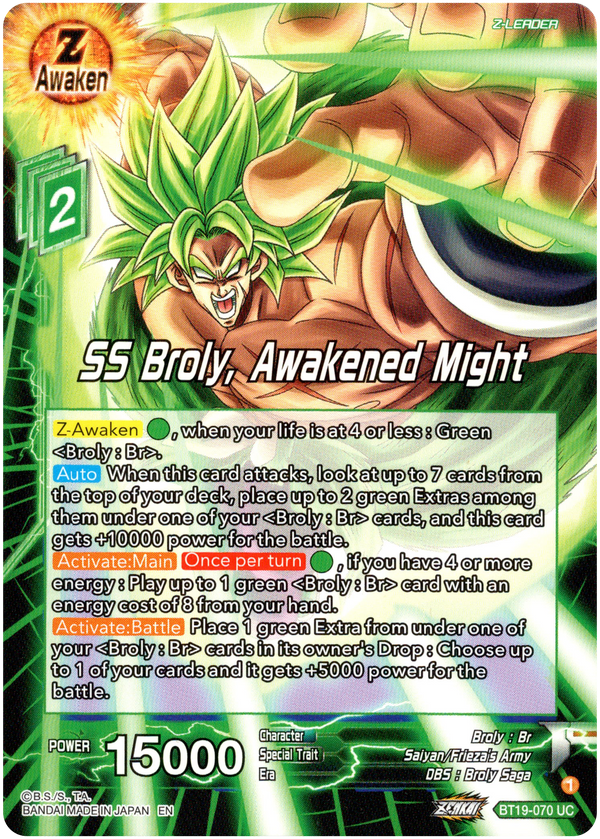 SS Broly, Awakened Might - BT19-070 - Fighter's Ambition - Card Cavern
