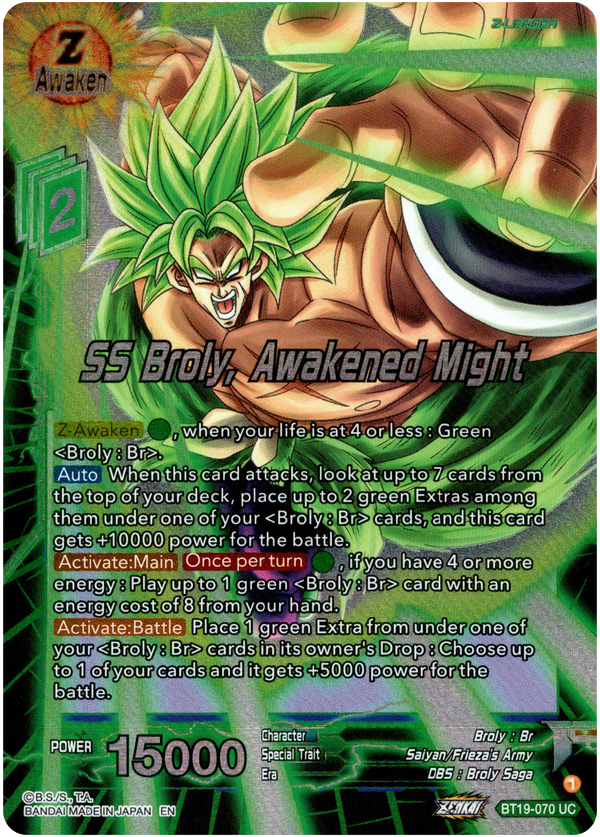 SS Broly, Awakened Might - BT19-070 - Fighter's Ambition - Foil - Card Cavern