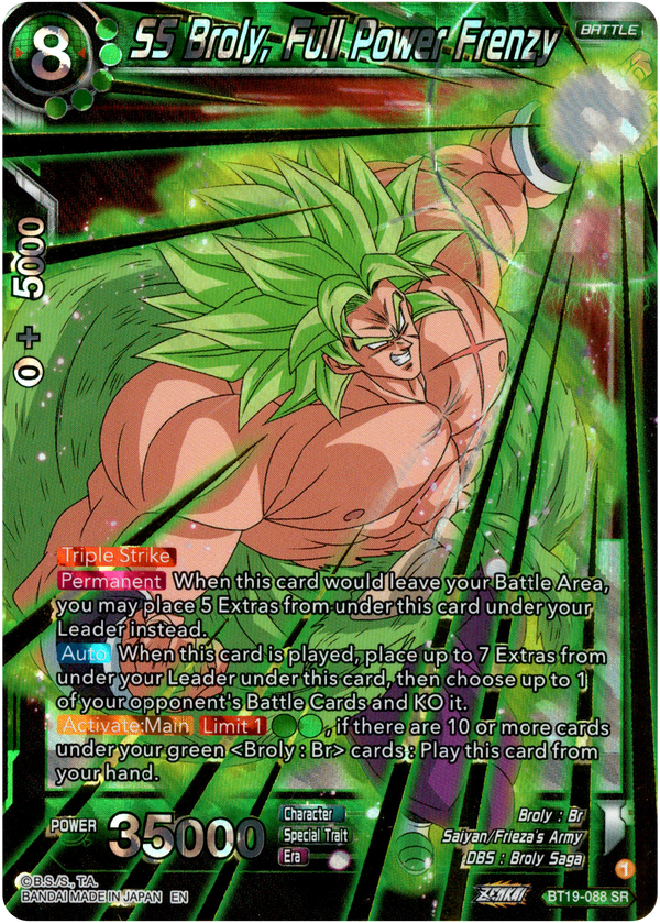 SS Broly, Full Power Frenzy - BT19-088 - Fighter's Ambition - Foil - Card Cavern