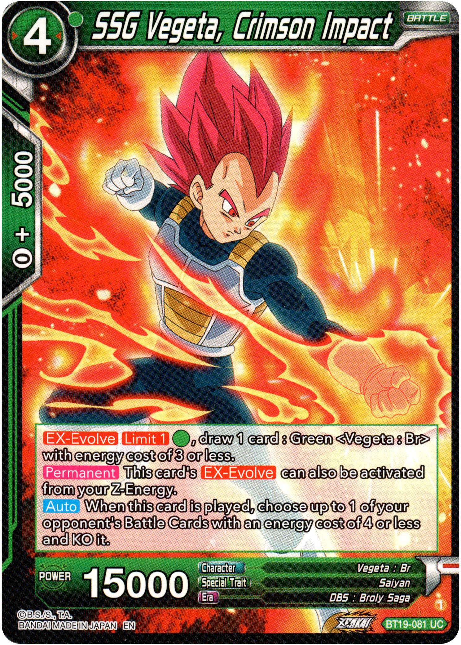 SSG Vegeta, Crimson Impact - BT19-081 - Fighter's Ambition - Card Cavern