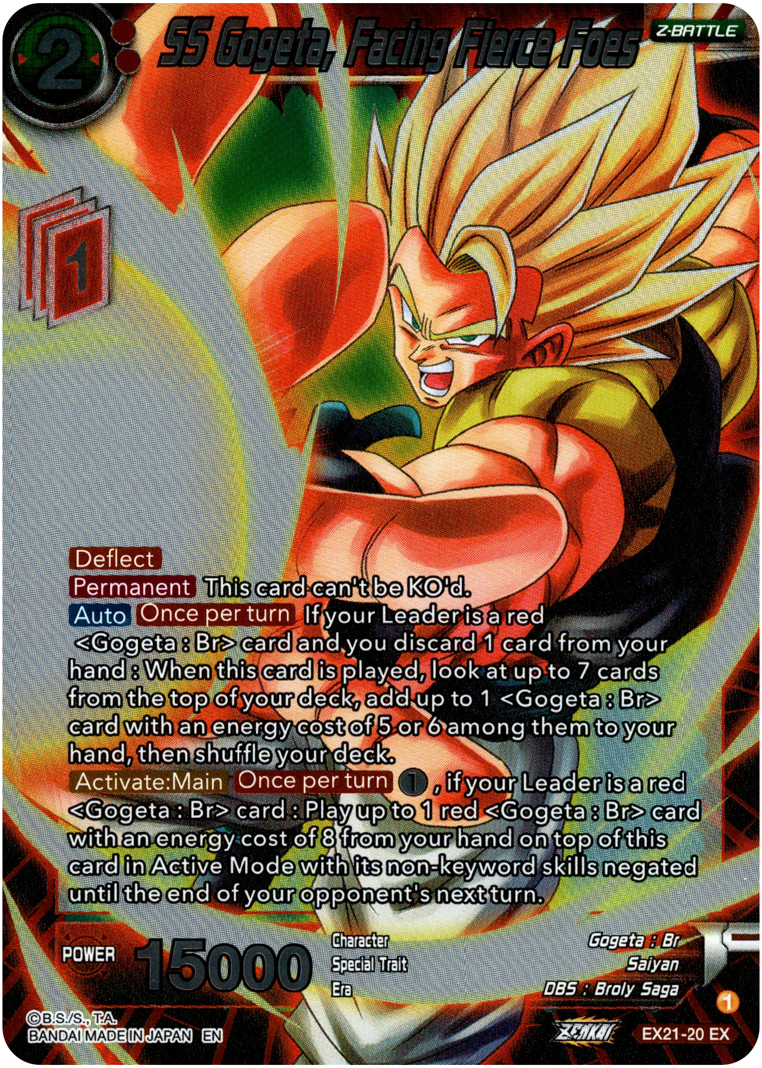 SS Gogeta, Facing Fierce Foes - EX21-20 - 5th Anniversary Set - Foil - Card Cavern