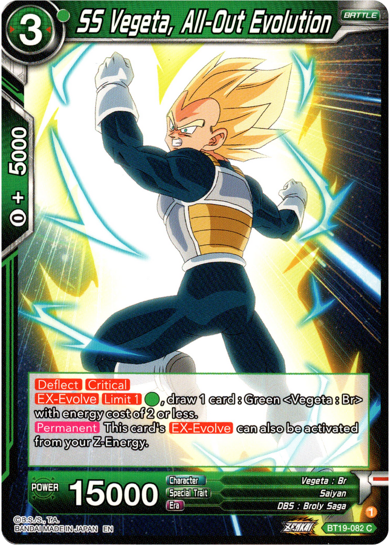SS Vegeta, All-Out Evolution - BT19-082 - Fighter's Ambition - Card Cavern