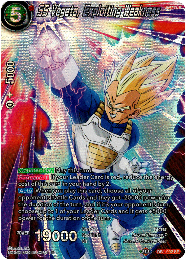 SS Vegeta, Exploiting Weakness - DB1-002 - Theme Selection - Foil - Card Cavern