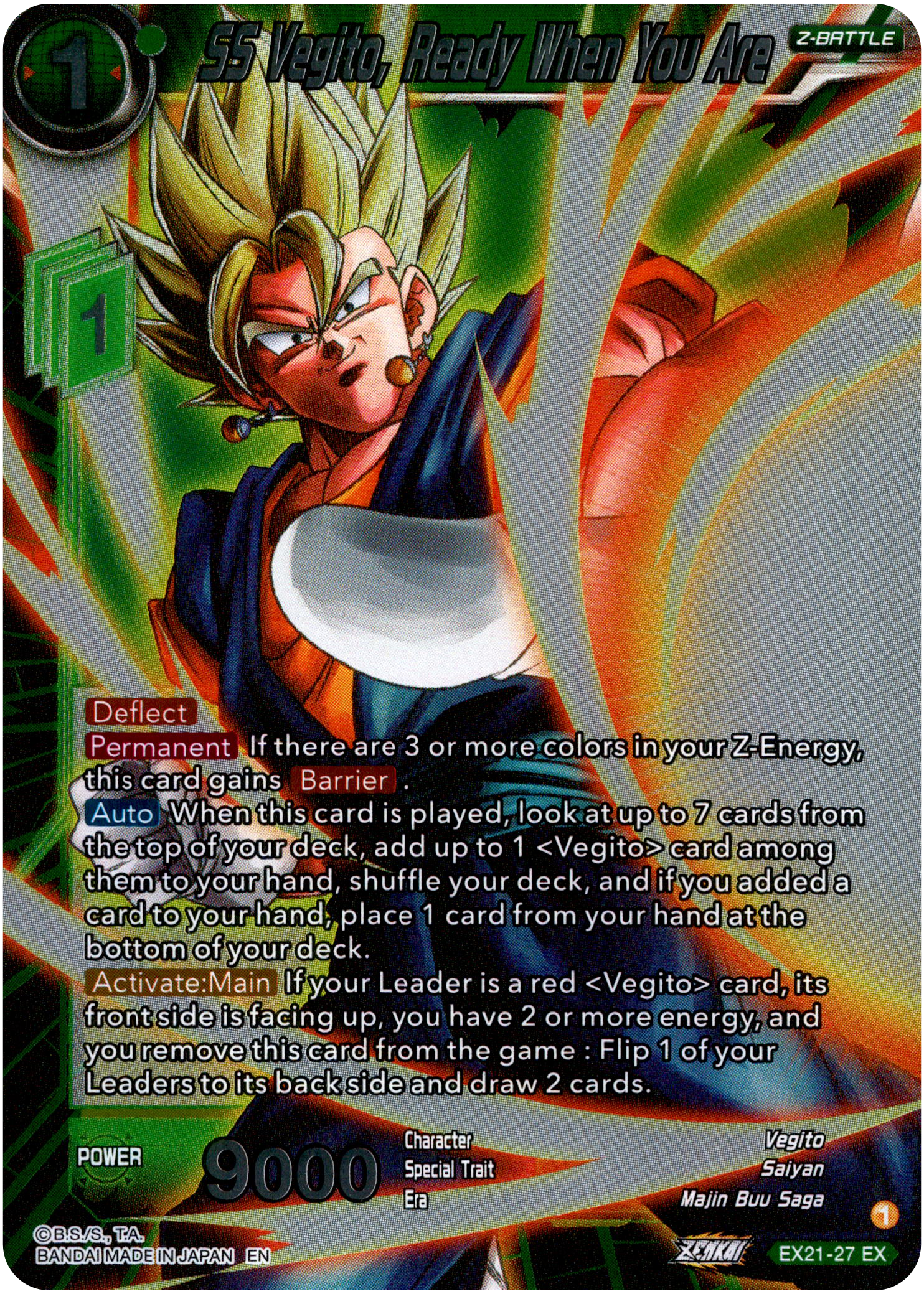 SS Vegito, Ready When You Are - EX21-27 - 5th Anniversary Set - Foil - Card Cavern