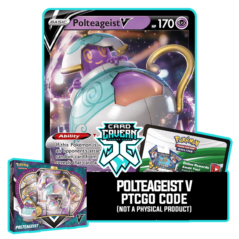 Polteageist V SWSH021 PTCGO Code Card Cavern Trading Cards, LLC Polteageist V SWSH021 PTCGO Code Card Cavern Trading Cards, LLC