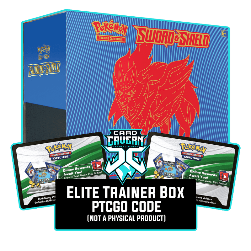 Sword & Shield ETB - Zamazenta - Sleeves and Deck Box PTCGL Code Card Cavern Trading Cards, LLC Sword & Shield ETB - Zamazenta - Sleeves and Deck Box PTCGL Code Card Cavern Trading Cards, LLC