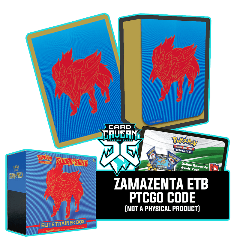 Sword & Shield ETB - Zamazenta - Sleeves and Deck Box PTCGO Code - Card Cavern