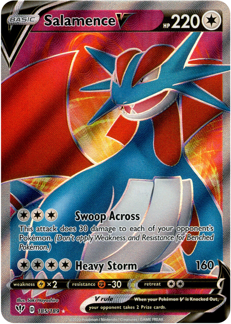 Salamence V Full Art - 185/189 - Darkness Ablaze - Holo – Card