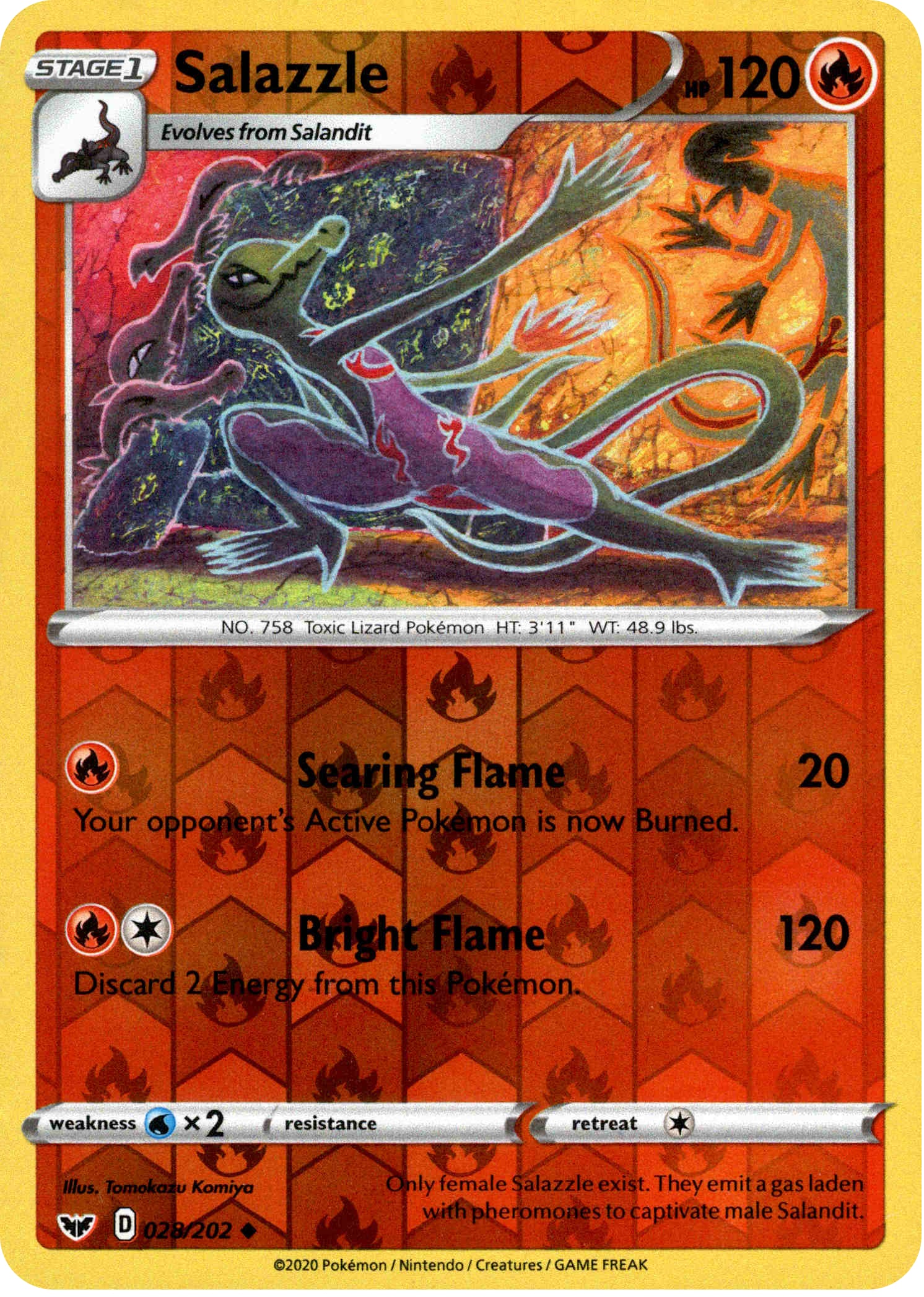 Salazzle - 28/202 - Sword & Shield - Reverse Holo - Card Cavern