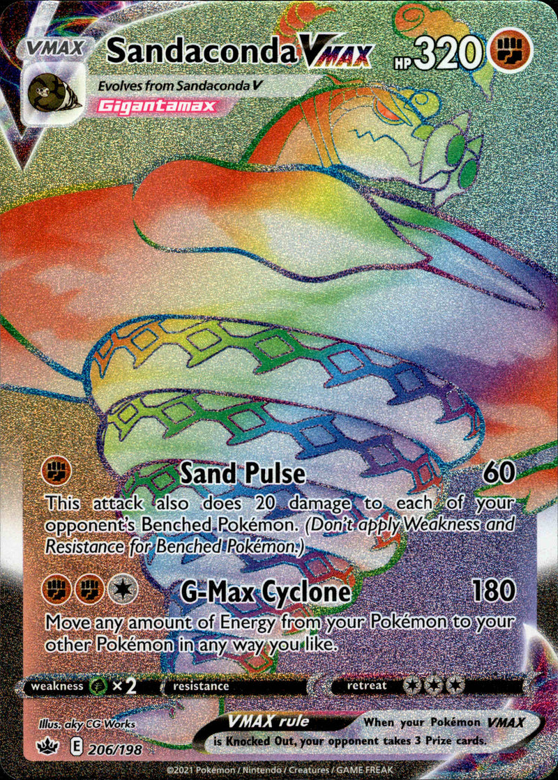 sandaconda pokemon card value 2021 Sword & Shield Chilling Reign 206 Full Art/sandaconda Vmax Secret PSA 10 Graded (Dont apply Weakness and Resistance for Benched Pokemon.) Attack 2 Sandaconda VMAX Hyper Rare -