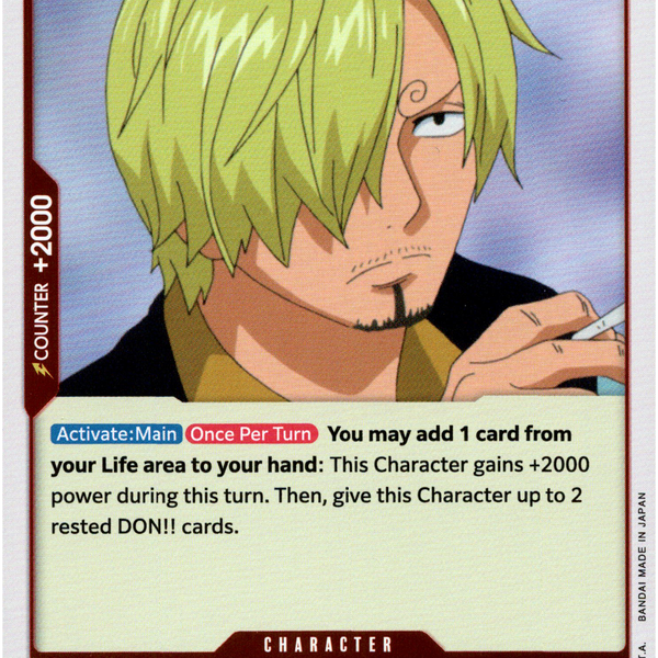 ROMANCE DAWN サンジ　コミパラ Sanji (Parallel) OP01-013 R ROMANCE DAWN - ONE PIECE Card