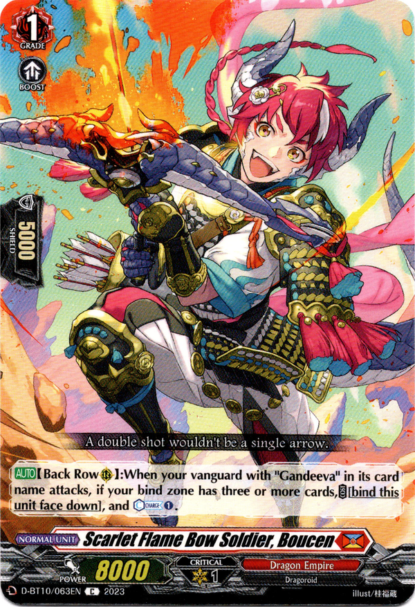 Scarlet Flame Bow Soldier, Boucen - D-BT10/063EN - Dragon Masquerade - Card Cavern