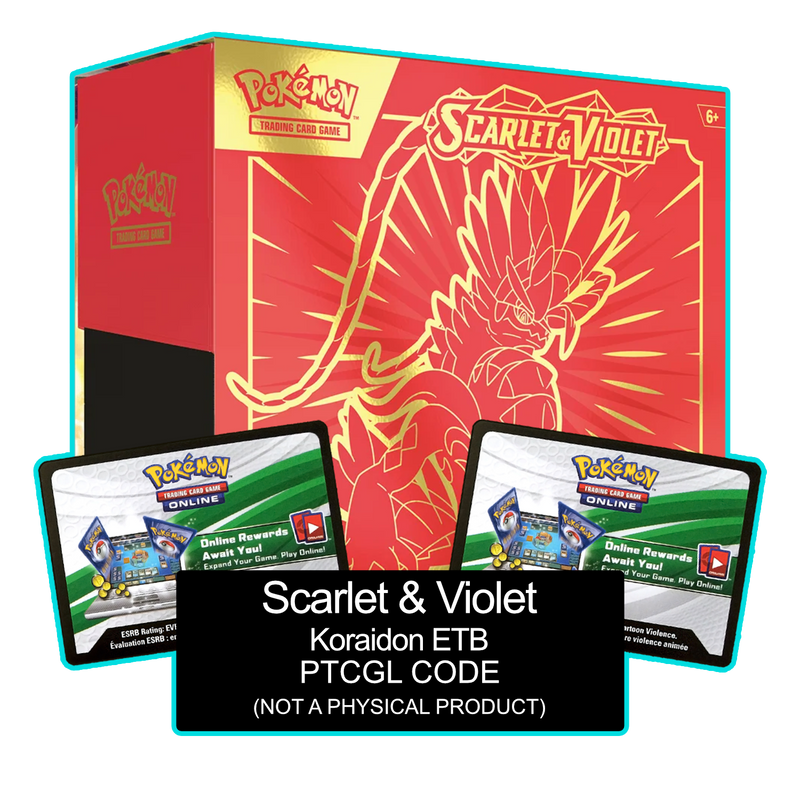 Scarlet & Violet ETB - Koraidon - PTCGL Code Card Cavern Trading Cards, LLC Scarlet & Violet ETB - Koraidon - PTCGL Code Card Cavern Trading Cards, LLC